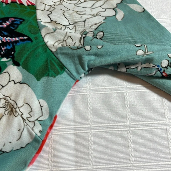 Artter Blue Floral Dress 2/4 Length Sleeves Tie at the Waist Women’s Small - Picture 8 of 9